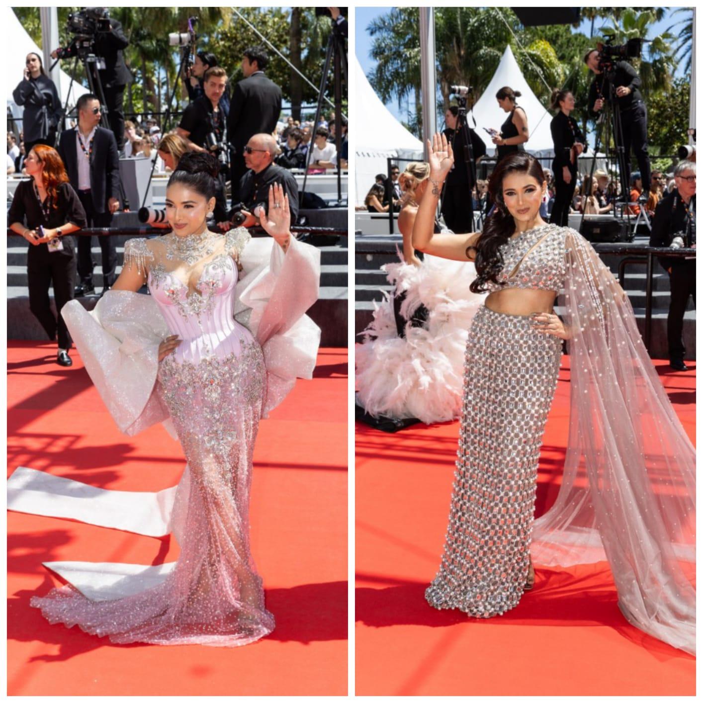 Kalpana Shukla Makes a Glamorous Cannes Red Carpet Appearance in Manish Malhotra and Joli Poli Couture