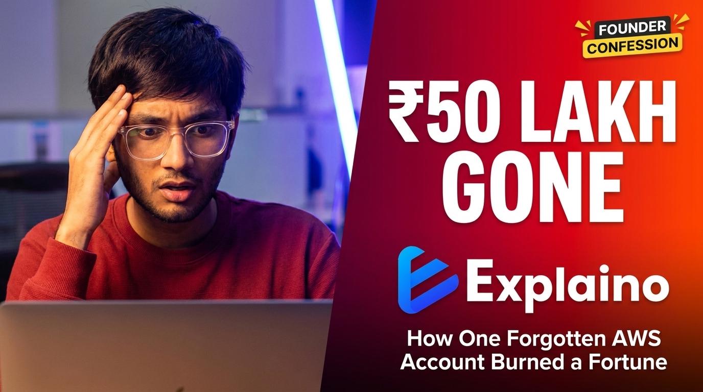 The Rs50 Lakh Mistake – How Explaino's Founder Lost a Fortune to a Forgotten Cloud Account