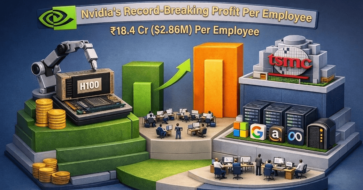 Nvidia Earns ₹18.4 Crore Profit Per Employee — The Most Profitable Workforce in Corporate History