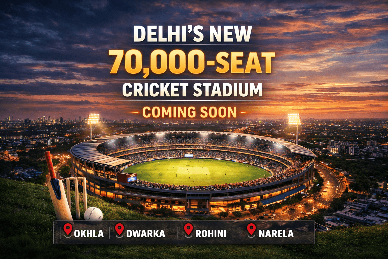 Delhi Is Planning A 70,000-Seat Cricket Stadium — And This Is A Power Move
