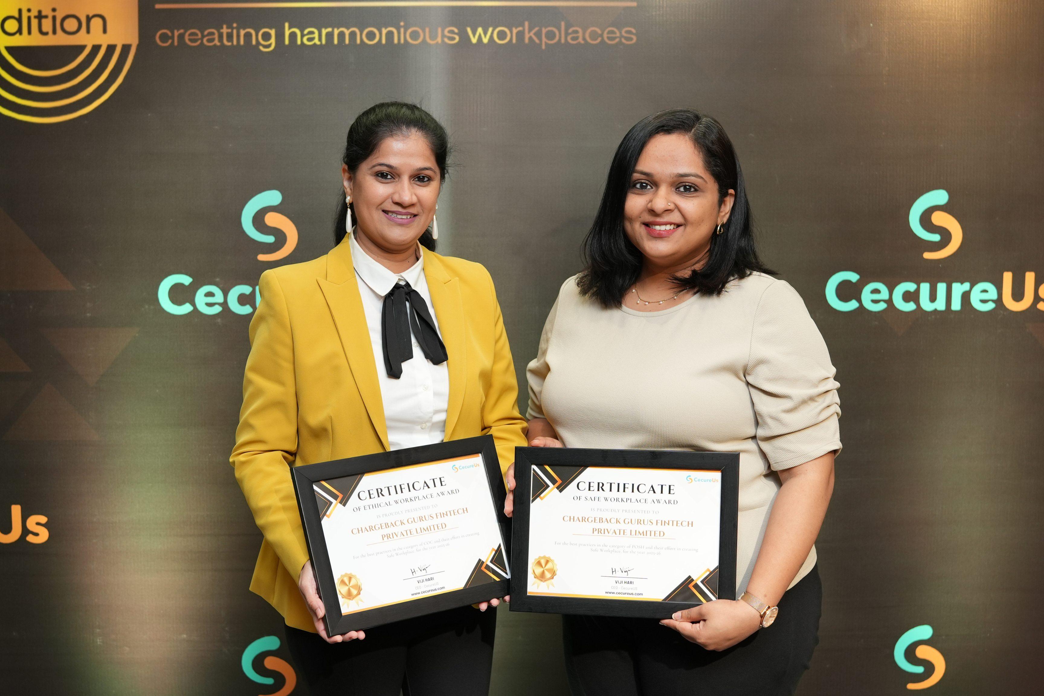 Chargeback Gurus Secures Ethical Workplace Award & Marks Fifth Consecutive Year of Safe Workplace Recognition