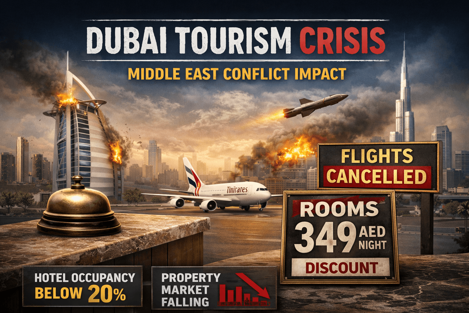 DUBAI HOTEL PRICES CRASH AS MIDDLE EAST CONFLICT EMPTIES THE CITY OF