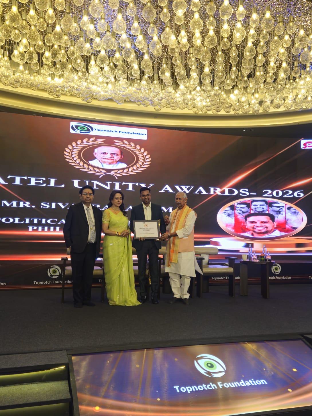 Sivaprakash M from Valady, Tamil Nadu, Honoured at Sardar Patel Unity Awards 2026 in New Delhi