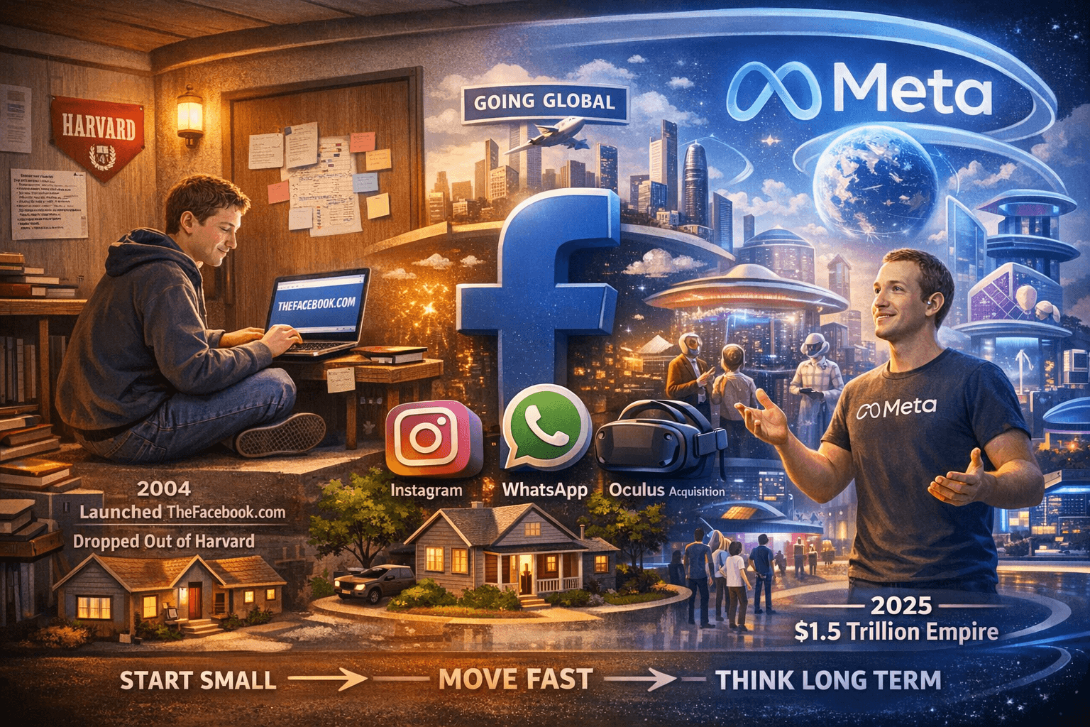 From a college dorm project to $1.5 trillion company Meta Platform: The Journey of Mark Zuckerberg