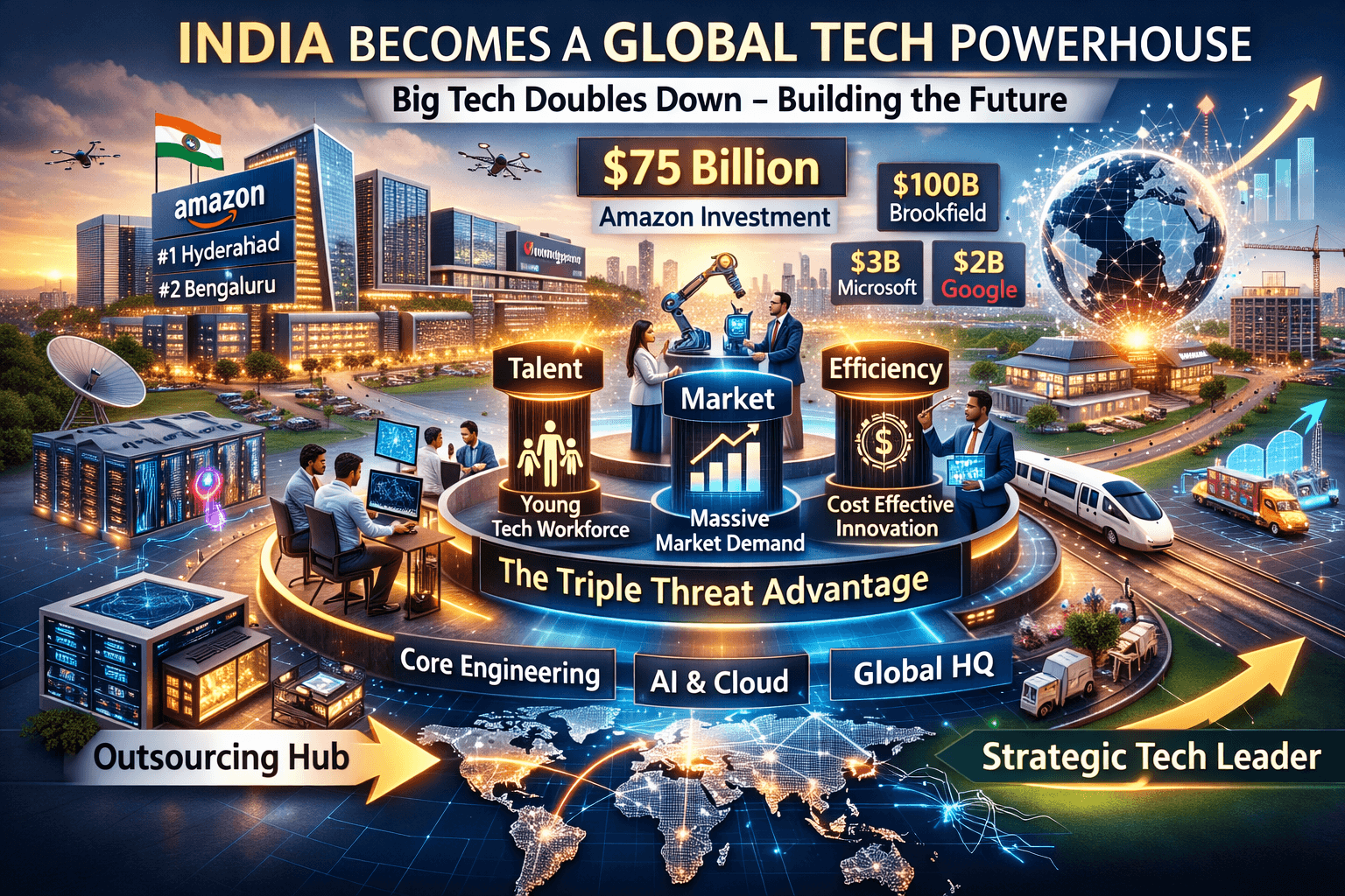 India Now Has the World's 2 Largest Amazon Offices: Becomes a Global Tech Powerhouse as Big Tech Doubles Down