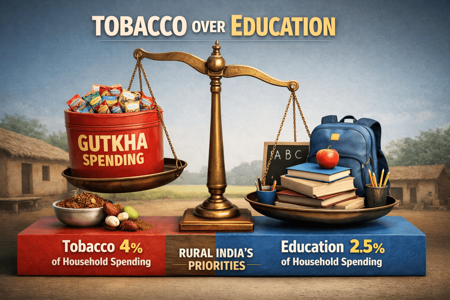 Gutkha is becoming a bigger expense than education in thousands of rural Indian households.