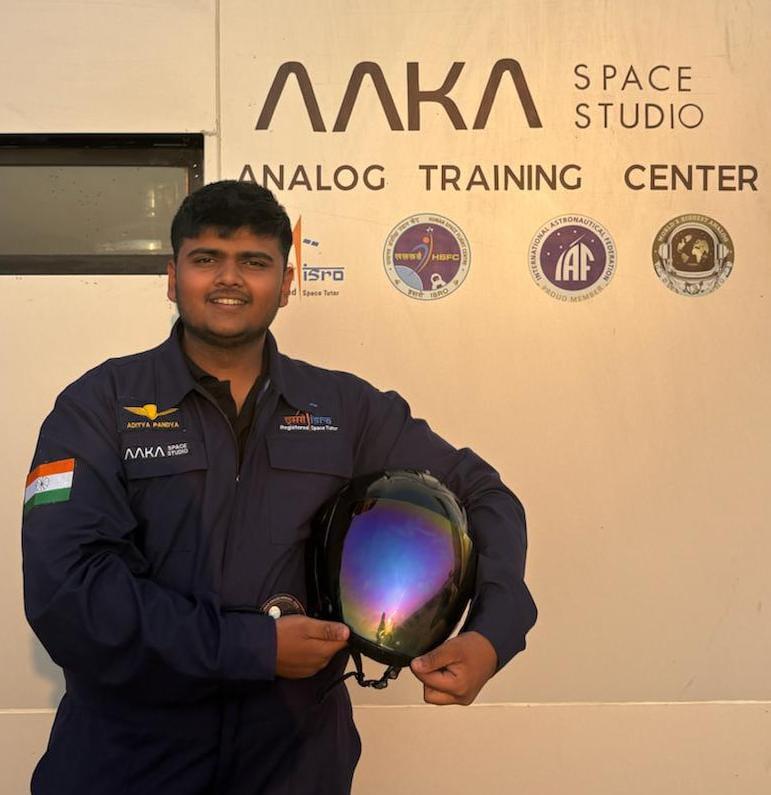 17-year-old Aditya Pandya becomes India’s youngest male analog astronaut after completing AAKA Space’s lunar habitat mission.