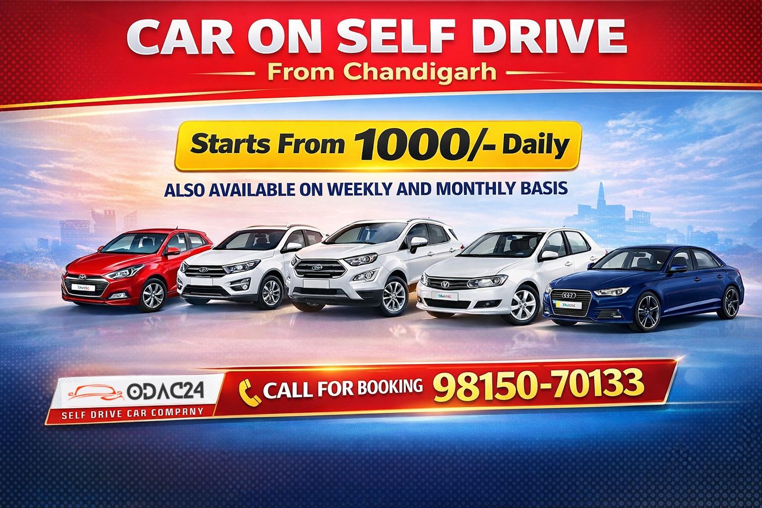 Rent Self Drive Cars in Chandigarh Without Driver – Easy Booking & Flexible Plans